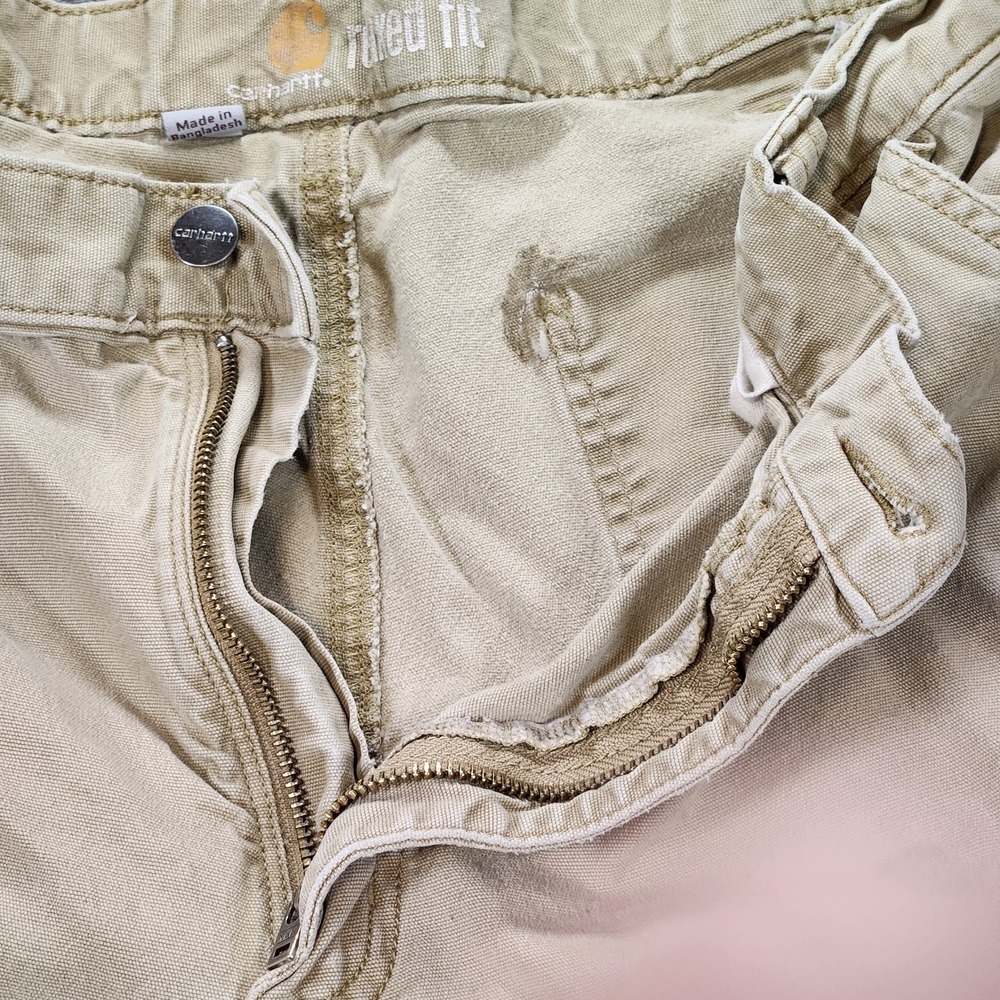 Carhartt Pants Mens 40x34 Beige Relaxed Straight Rigby Dungaree 102291 253 - Picture 3 of 14